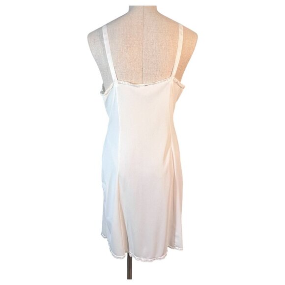 Vintage Wonder Maid White Full Slip Nylon Lace Bodice Size 38 Lingerie Adj Strap - Picture 4 of 8